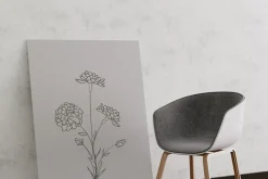 Flower birth line art illustration