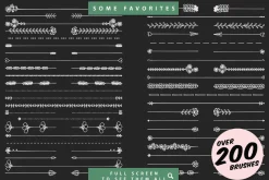 Flowers & Stems Illustrator Brushes