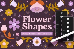 Flower Stamp Brushes for Procreate