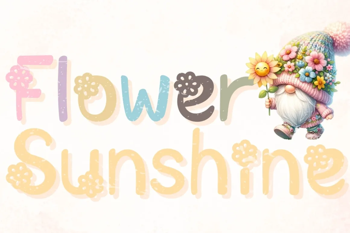 Flower Sunshine - Handwritten