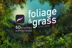 60 Foliage & Grass Procreate brushes