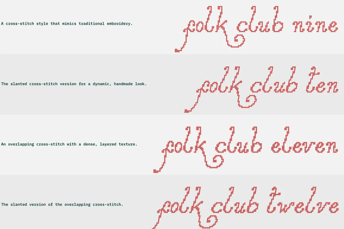 Folk Club // 17 Font Set (Pixel)