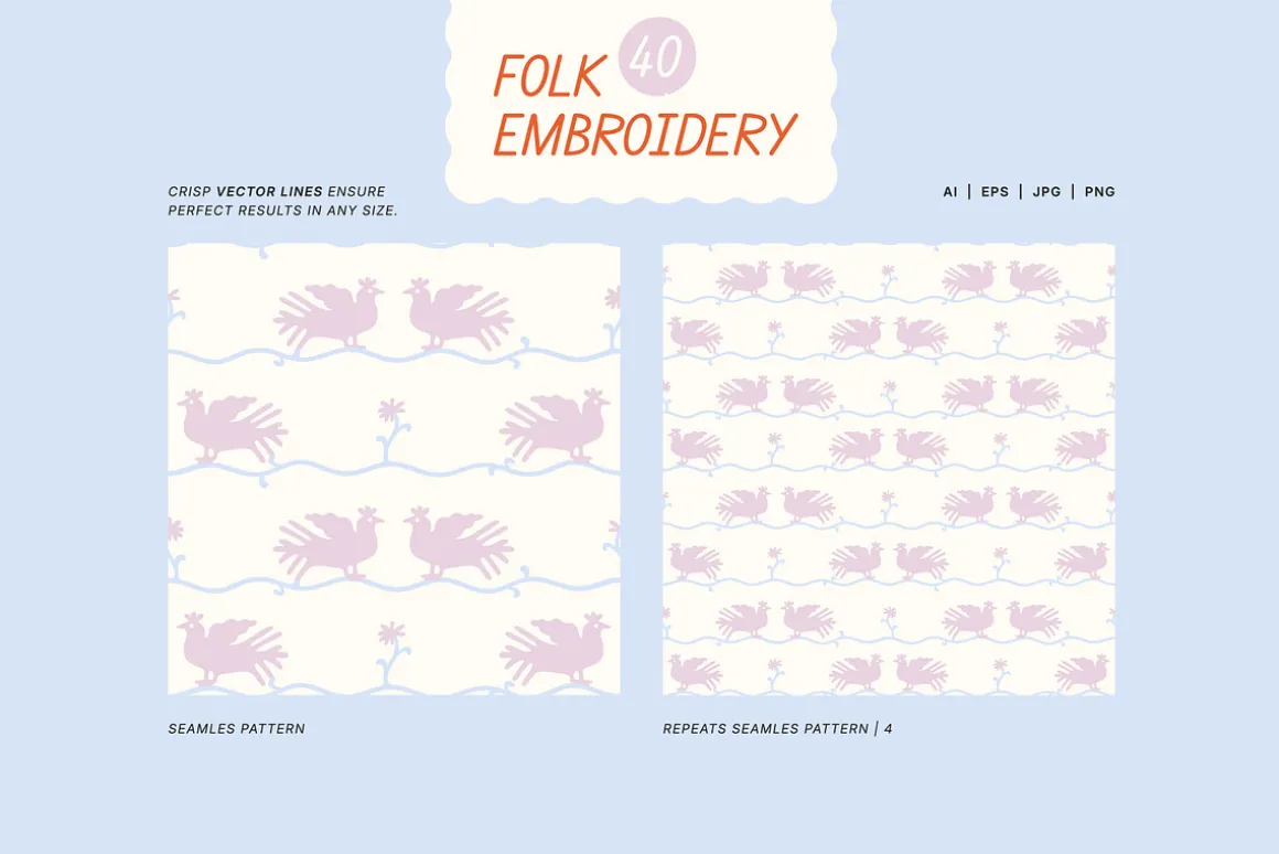 Folk Embroidery. Seamless Patterns
