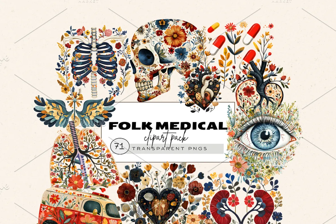 FOLK MEDICAL CLIPART PACK
