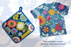 Folky Florals Patterns & Graphics