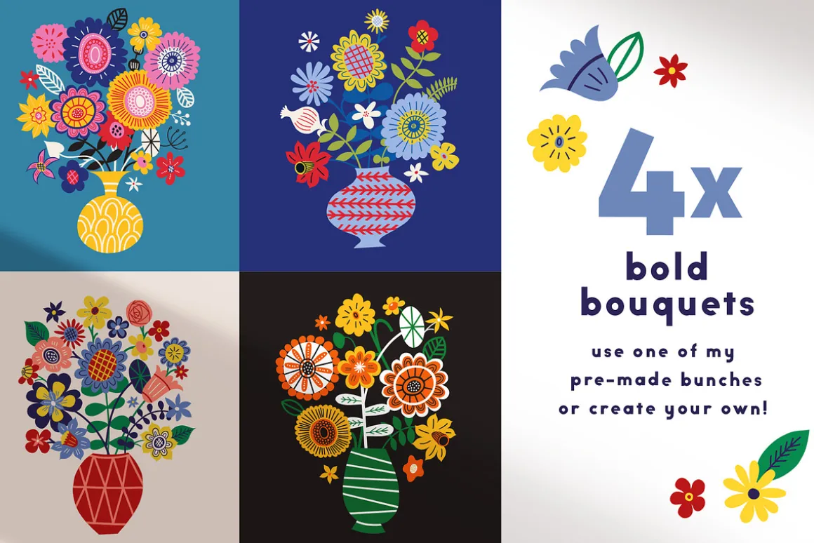 Folky Florals Patterns & Graphics