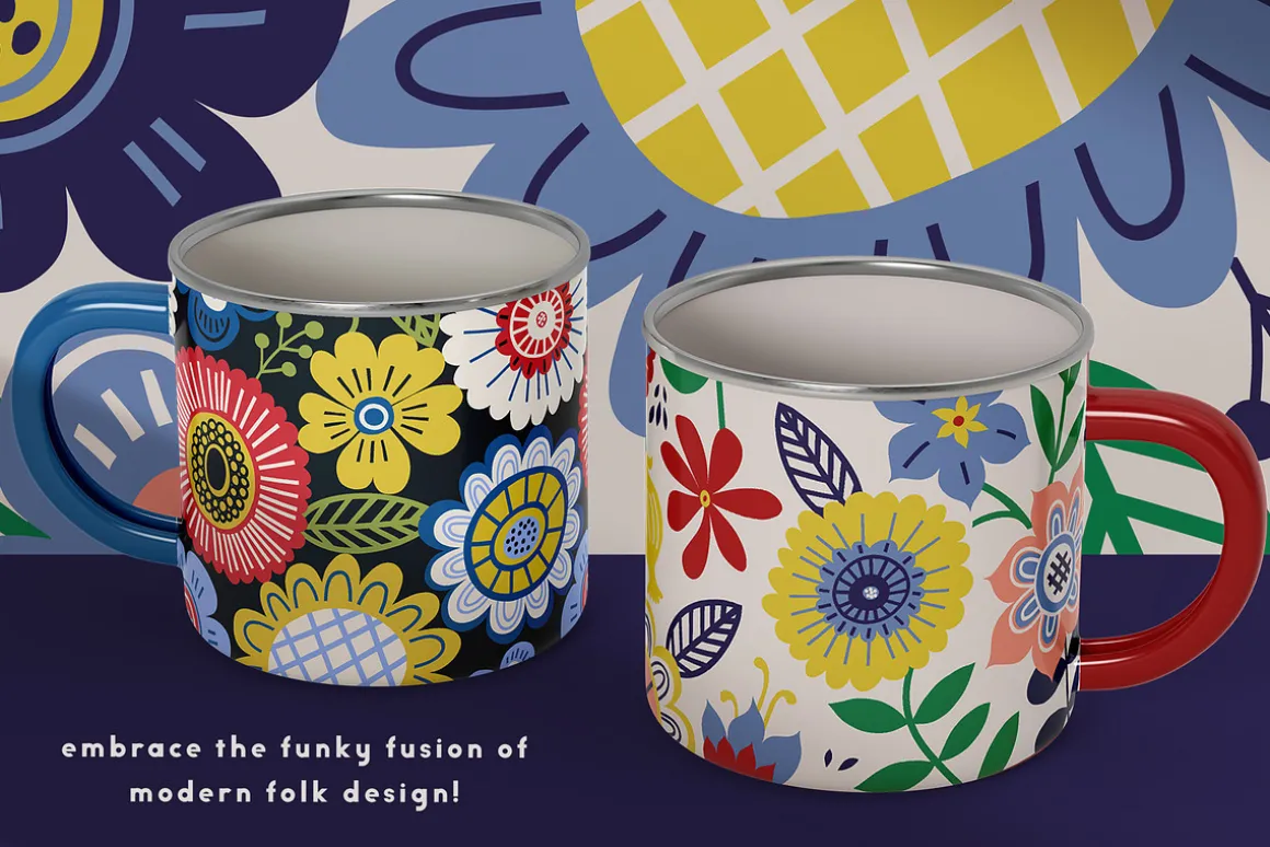 Folky Florals Patterns & Graphics