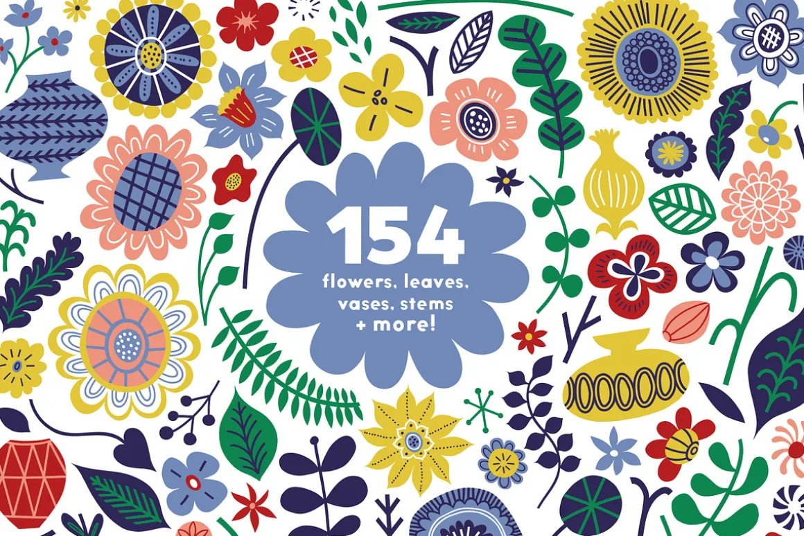 Folky Florals Patterns & Graphics