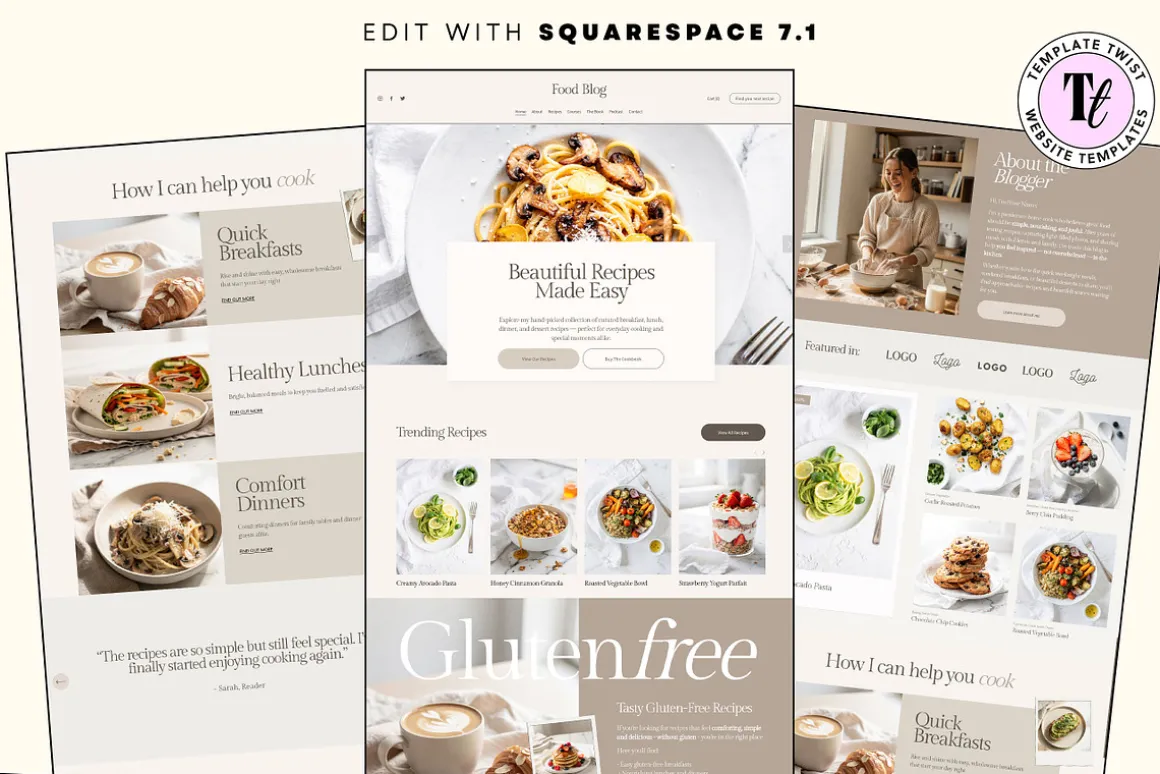 Food Blog Template Squarespace