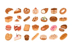 Food, groceries icons, big set