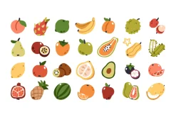 Food, groceries icons, big set