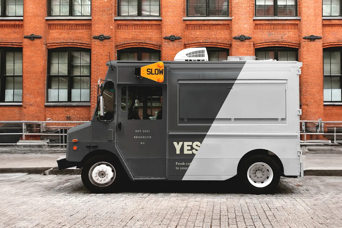 Food Truck Vinyl Wrap Mockup