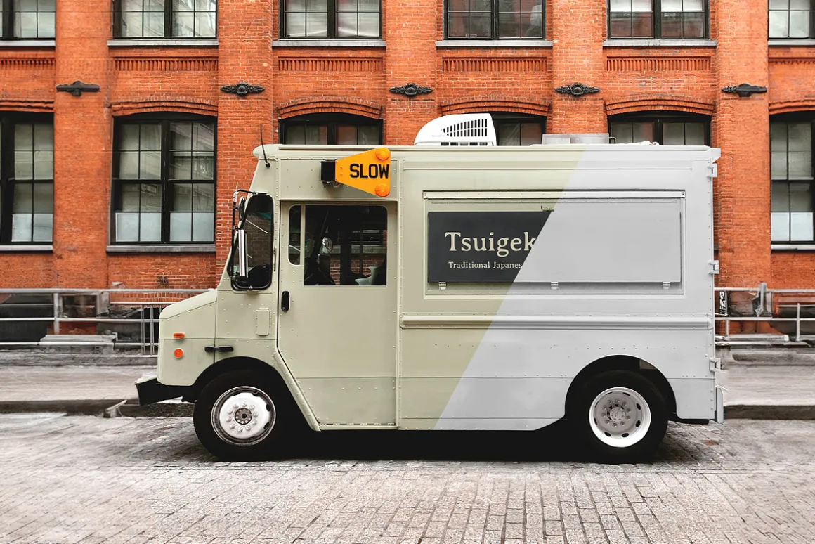Food Truck Vinyl Wrap Mockup