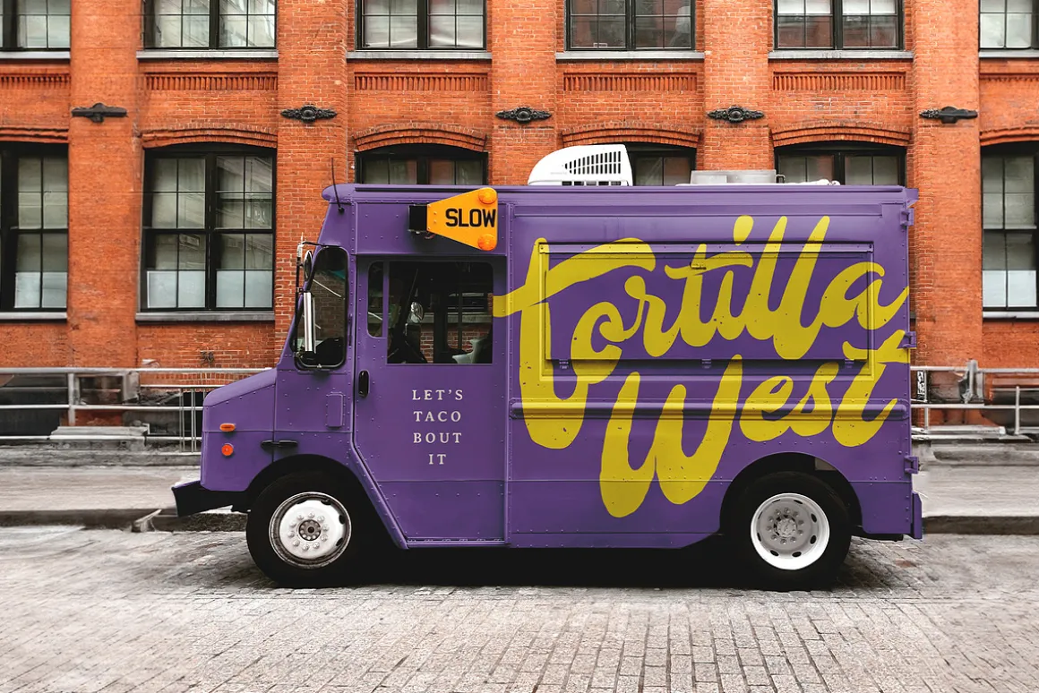 Food Truck Vinyl Wrap Mockup