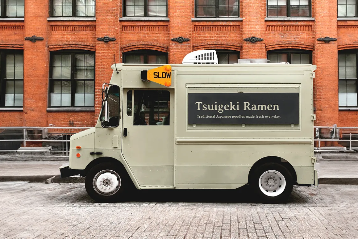 Food Truck Vinyl Wrap Mockup