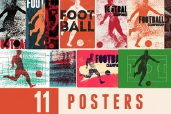 Football vector grunge posters.