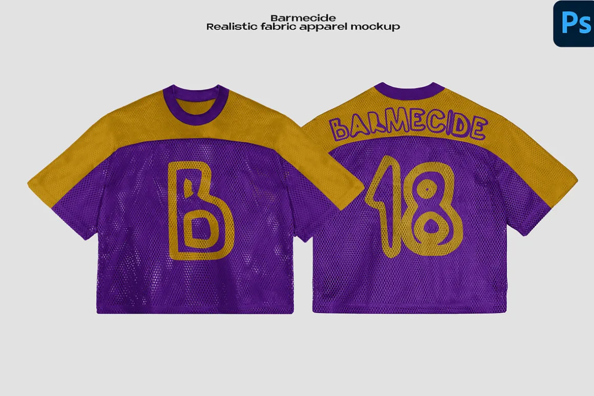 Football jersey o neck mockup