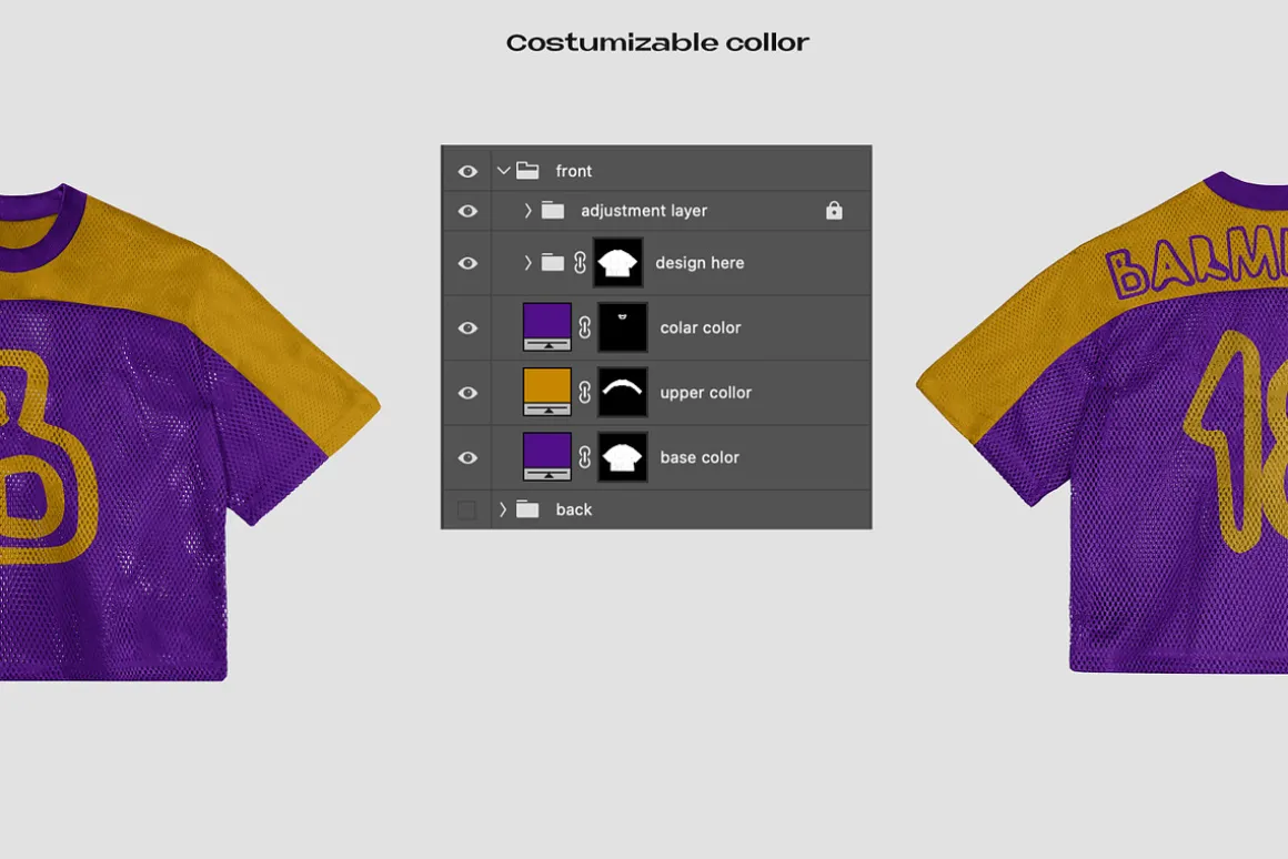 Football jersey o neck mockup