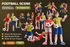 Football Scene 3D Character Pack