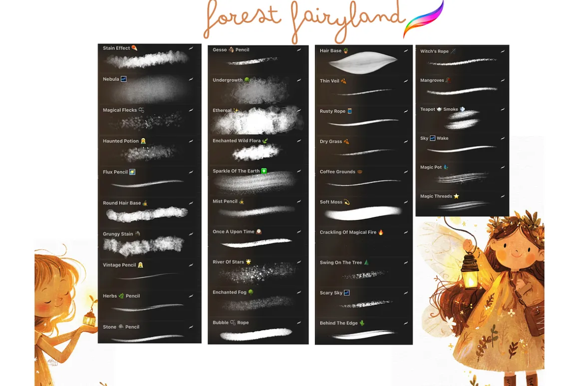FOREST FAIRYLAND Procreate Brushes
