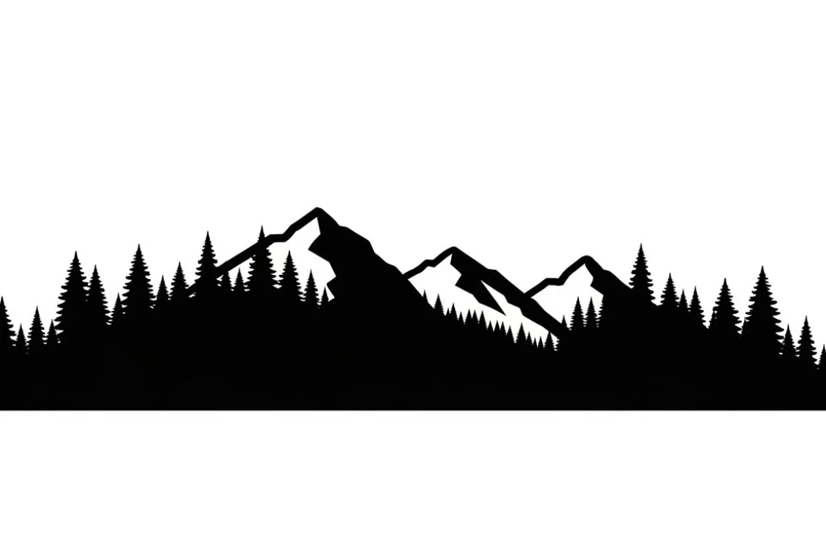 Forest Landscape Silhouettes Set