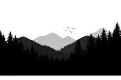 Forest Landscape Silhouettes Set
