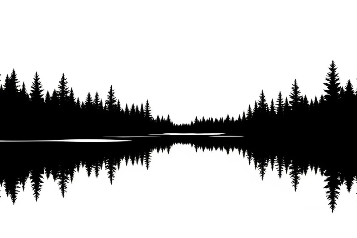 Forest Landscape Silhouettes Set