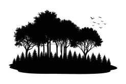 Forest Landscape Silhouettes Set