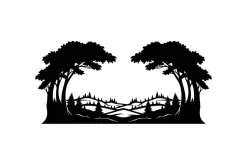 Forest Landscape Silhouettes Set