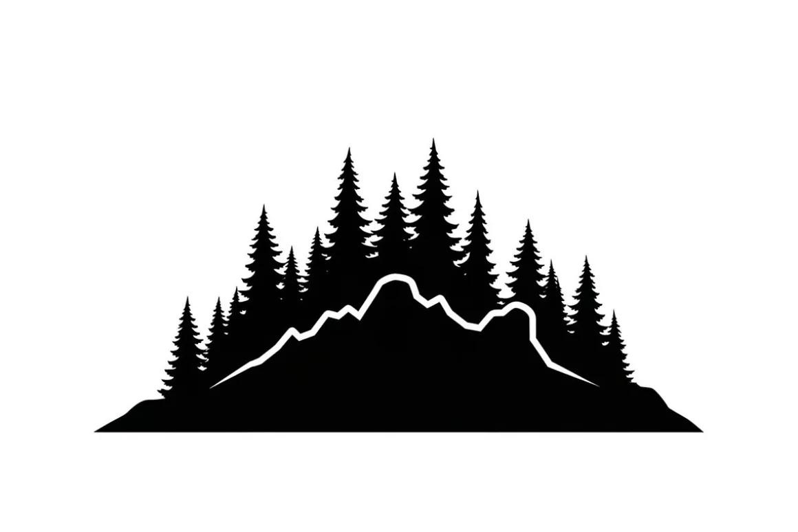 Forest Landscape Silhouettes Set