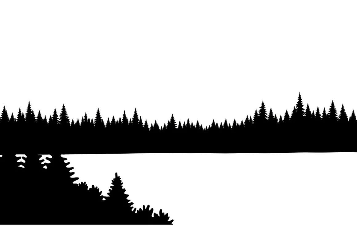 Forest Landscape Silhouettes Set