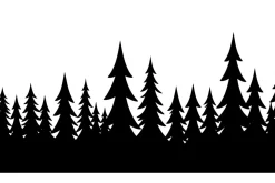 Forest Landscape Silhouettes Set