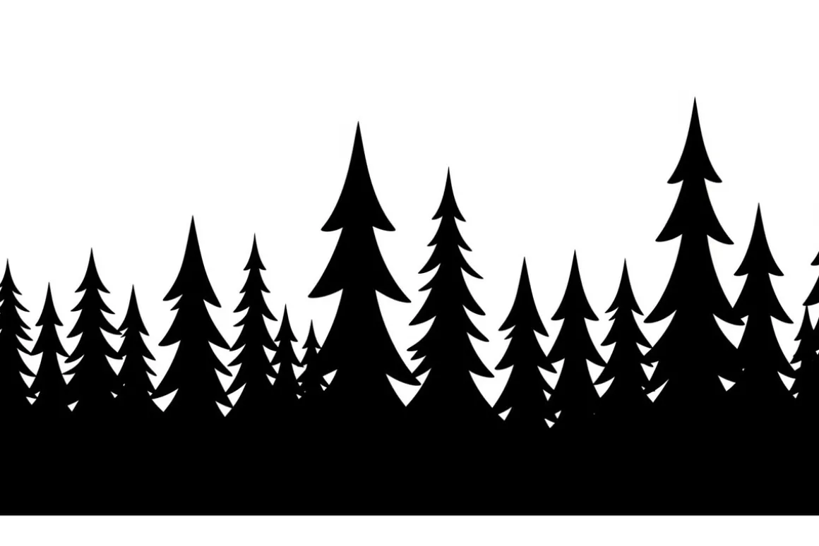 Forest Landscape Silhouettes Set
