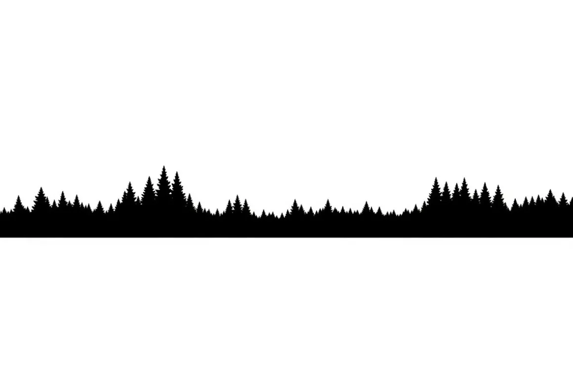 Forest Landscape Silhouettes Set