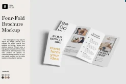 Four-Fold (4 fold) Brochure Mockups