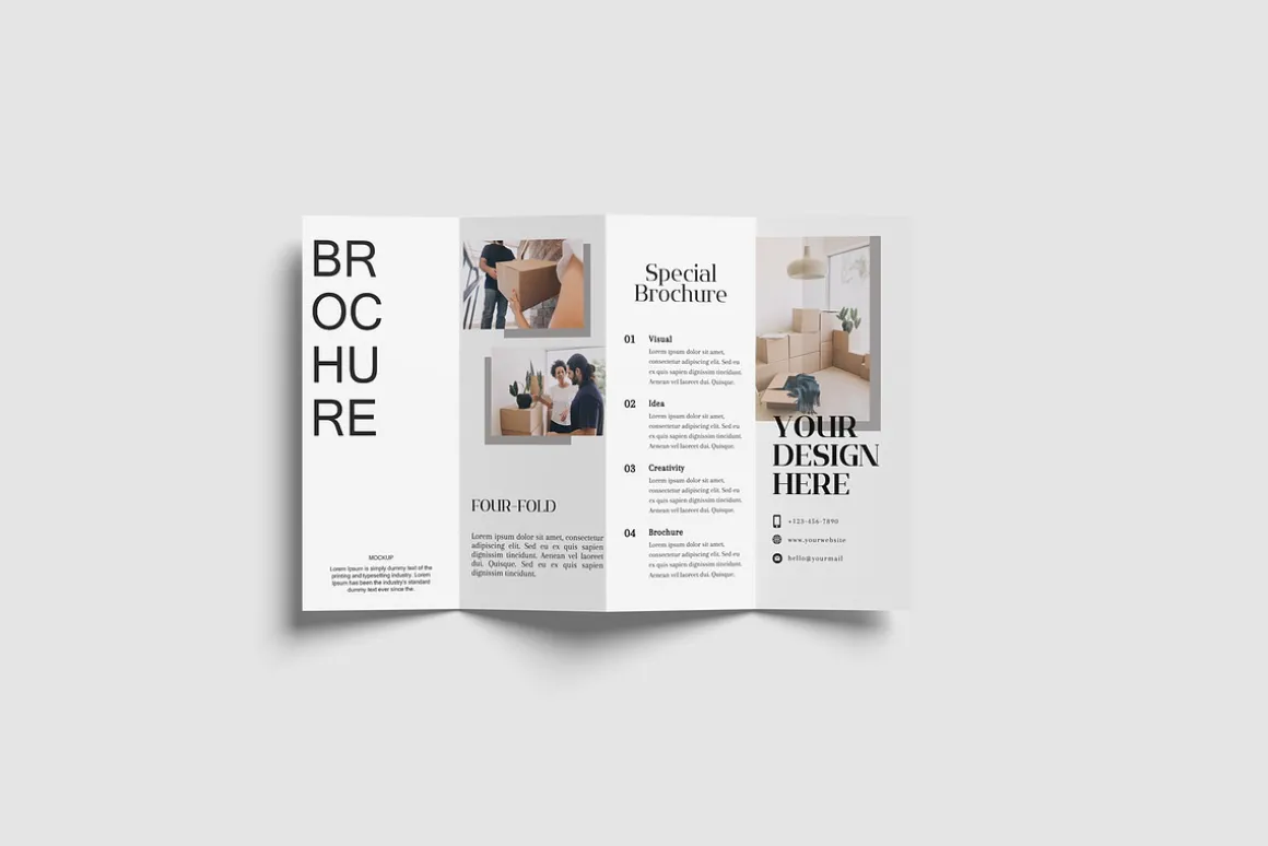 Four-Fold (4 fold) Brochure Mockups