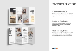 Four-Fold (4 fold) Brochure Mockups