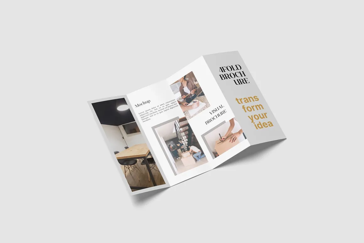 Four-Fold (4 fold) Brochure Mockups