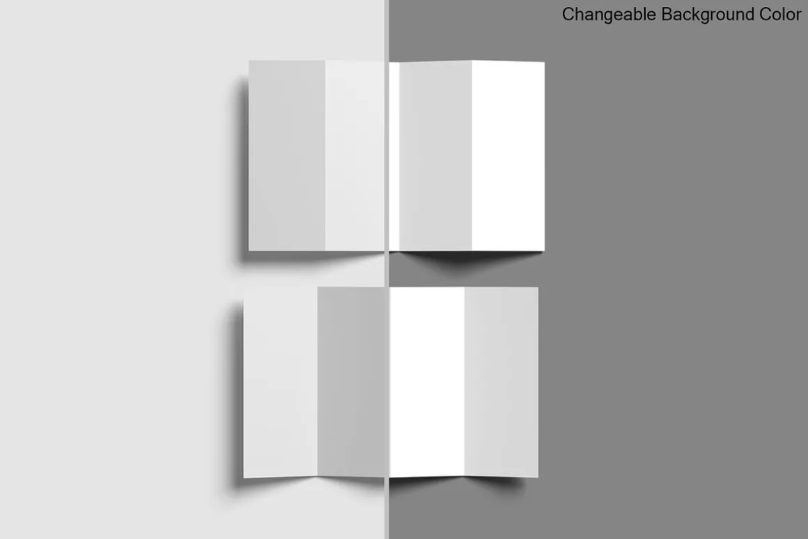 Four-Fold (4 fold) Brochure Mockups