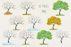 Four Seasons Clip Art Set