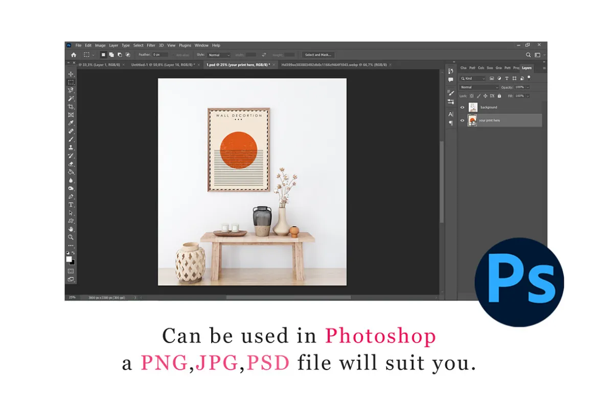 Frame Mockup Kids PSD PNG JPG