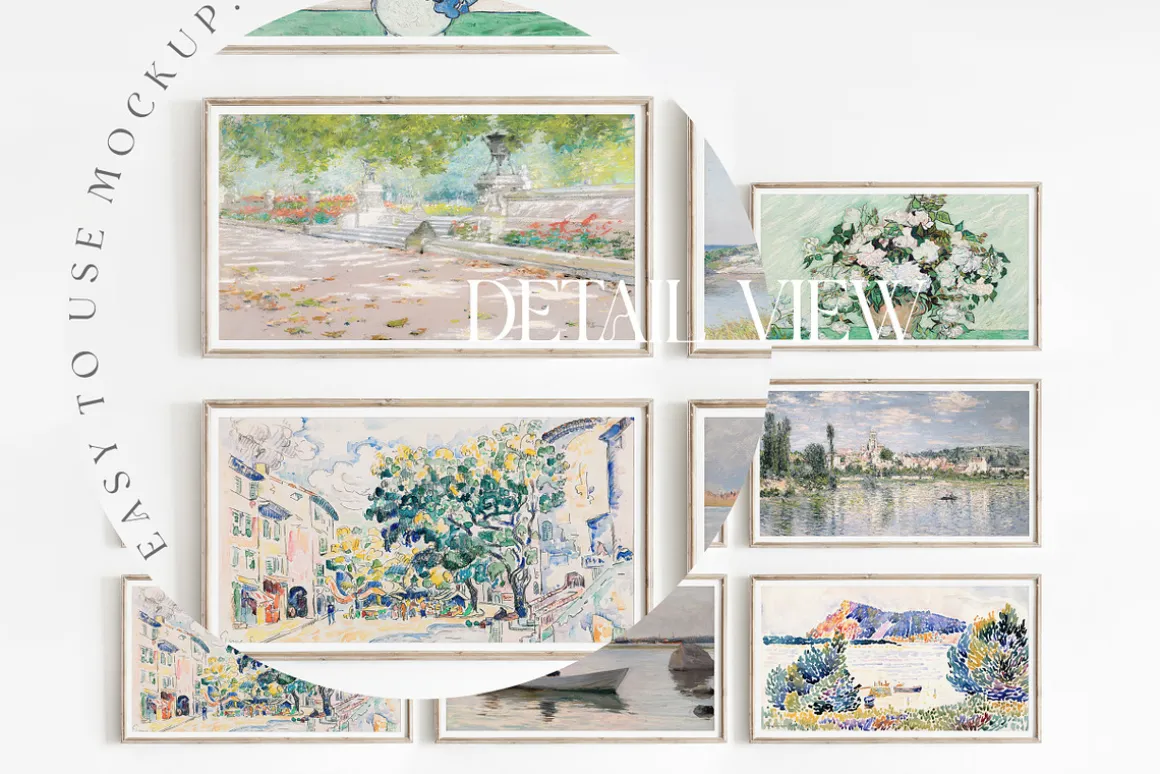 Frame Mockup TV Gallery Wall Rustic