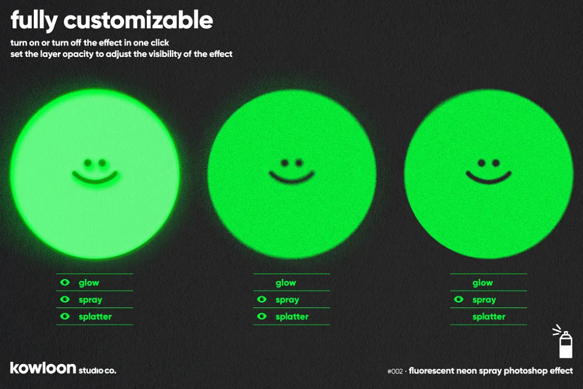 freebie included - neon spray effect