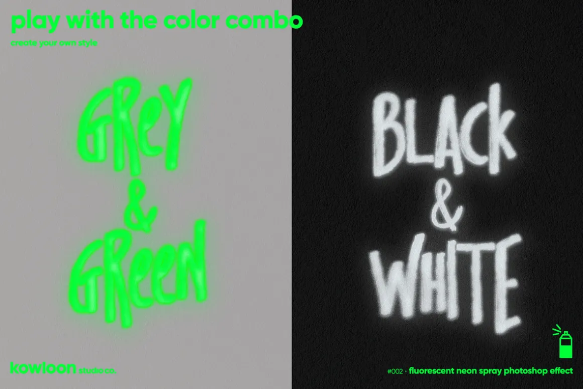 freebie included - neon spray effect