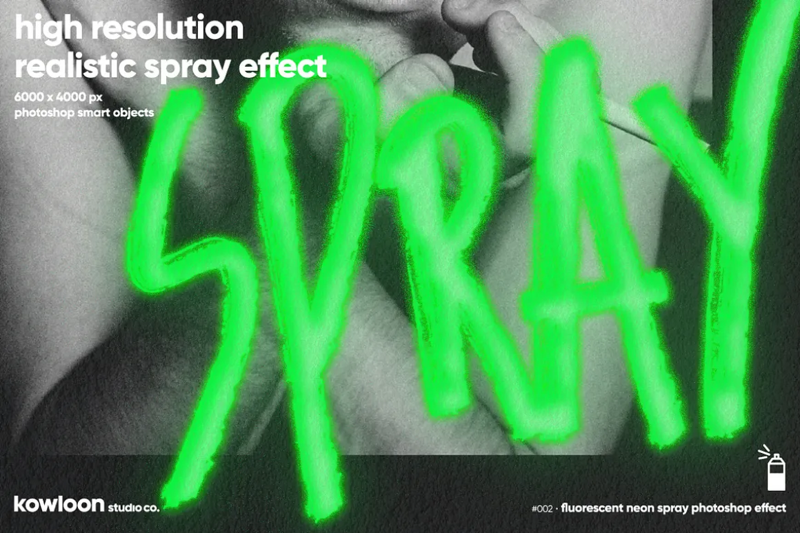 freebie included - neon spray effect