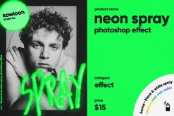 freebie included - neon spray effect