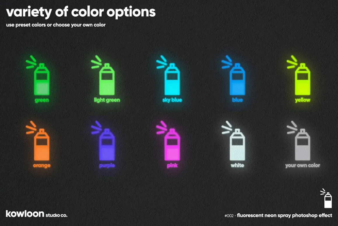 freebie included - neon spray effect