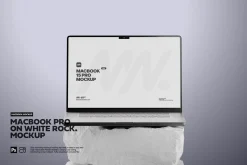 Front View MacBook Pro on Stone Surf