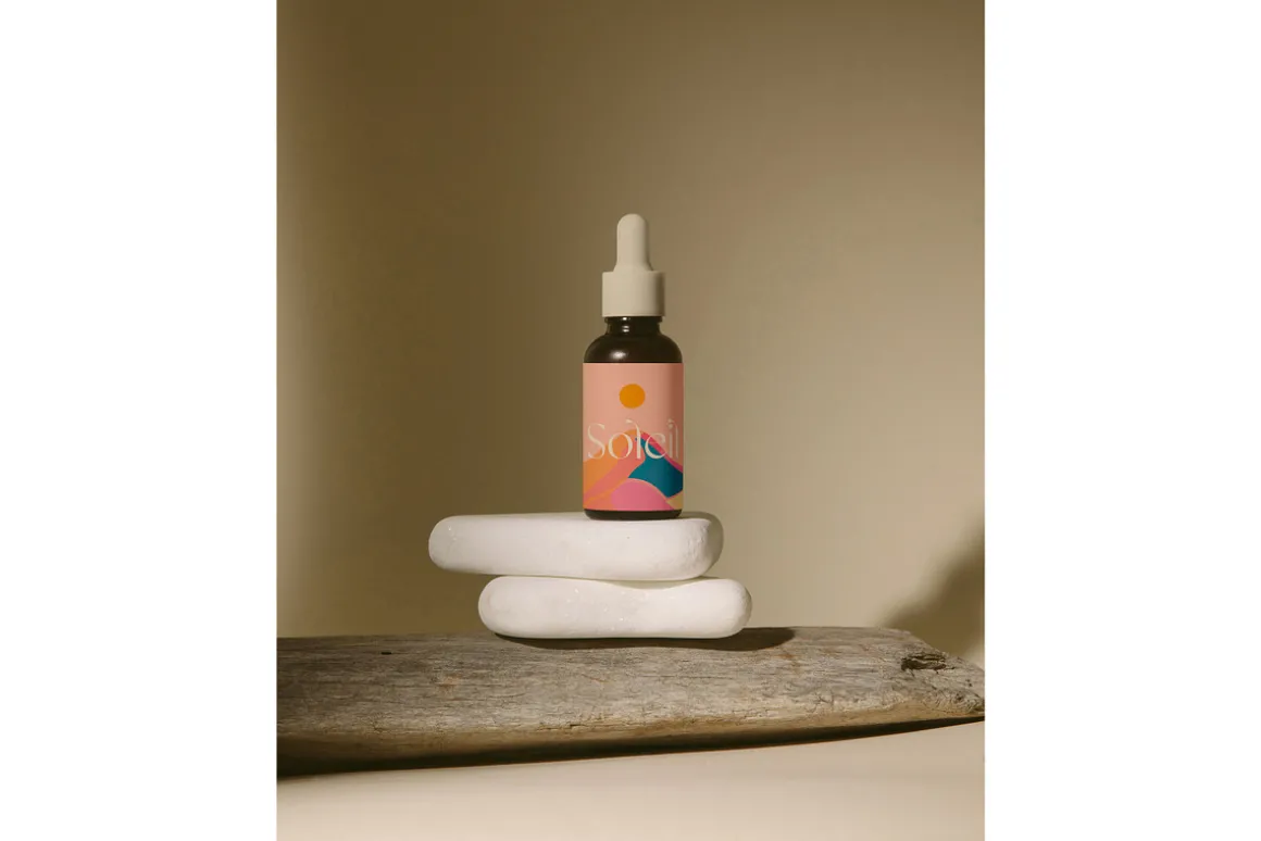 Frosted Amber Bottle Mockup No. 11