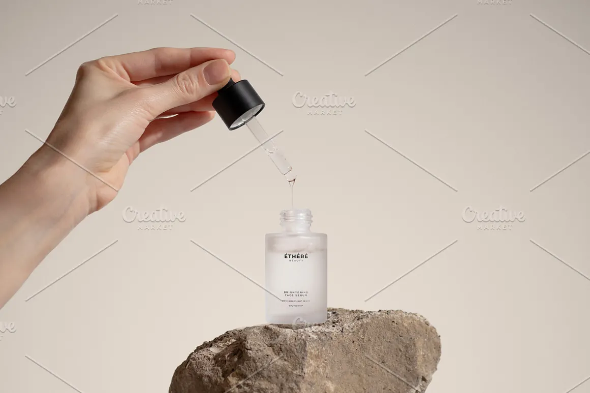 Frosted Dropper Bottle Mockup